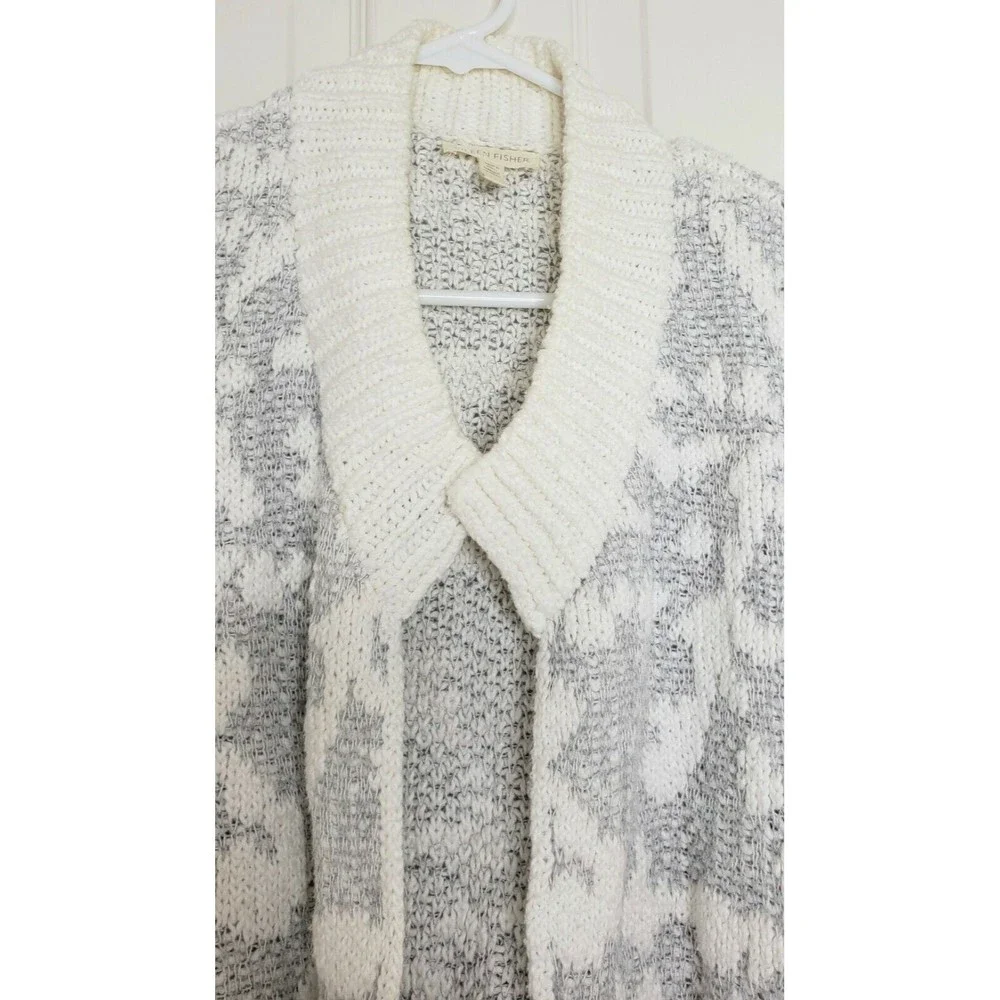 Eileen Fisher Large Duster Long Cardigan Sweater Organic Cotton - Picture 3 of 5